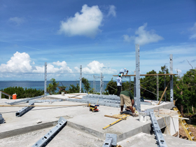 Bauhu hurricane resistant modular kit home under construction on Elbow Cay, Abaco in The Bahamas